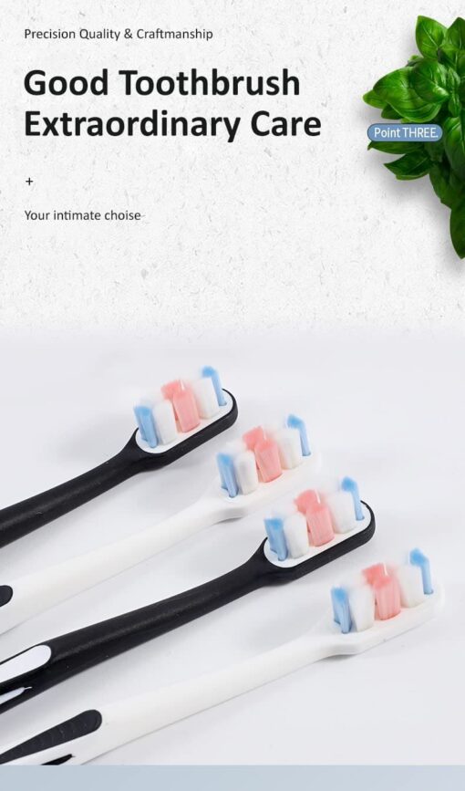 StarAndDaisyUltra-Soft Bristles Toothbrush, 10000 Fine Bristles, Antibacterial Brush with Deep Cleaning (Multicolor-Pack of 4) - Image 2