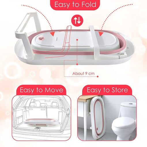 StarAndDaisy Best Portable Bathtub for Baby and Infant Expandable/ Collapsible Tub for Kids, Safe Bathing Tub for Babies, Infants From 0-12 Months W/ Drain Plug, Anti-Slip Skid Proof Bathtub-Green - Image 6