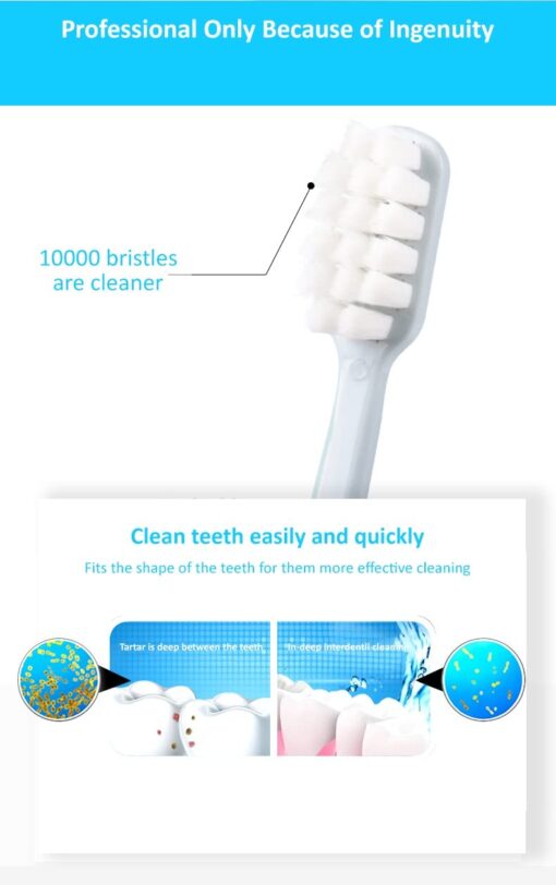 Extra Soft Toothbrush, 10000 Fine Charcoal Bristles, Antibacterial Brush with Deep Cleaning (Casa 908-Pack of 4) - StarAndDaisy - Image 3