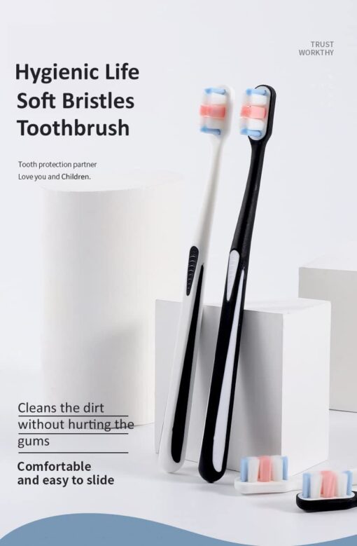 StarAndDaisyUltra-Soft Bristles Toothbrush, 10000 Fine Bristles, Antibacterial Brush with Deep Cleaning (Multicolor-Pack of 4) - Image 6