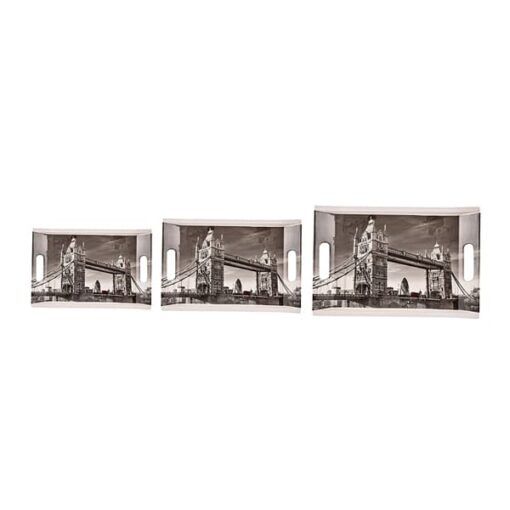 SND Homes Premium Shape-Vilora Modern Designs Melamine Break Resistant Serving Tray (Set of 3 - S, m, L) - Image 3