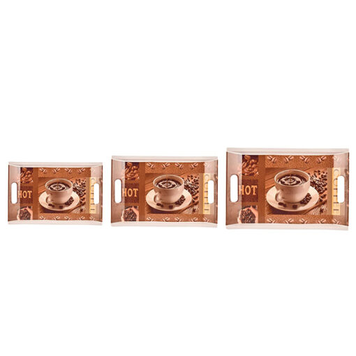 SND Homes Premium Shape Vilora Modern Designs Melamine Break Resistant Serving Tray (Set of 3 ) - Image 2