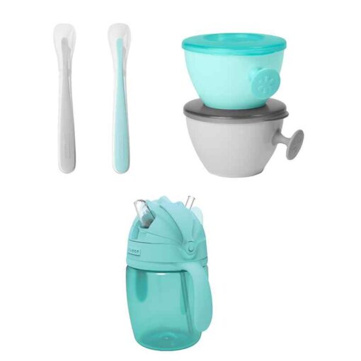 Skiphop - Easy Feed Mealtime Set - Teal/Grey