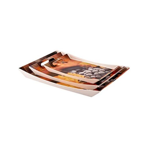 SND Homes Ocean Modern Designs Melamine Break Resistant Serving Tray (Size, Medium, Large) -Set of 3 - Image 4