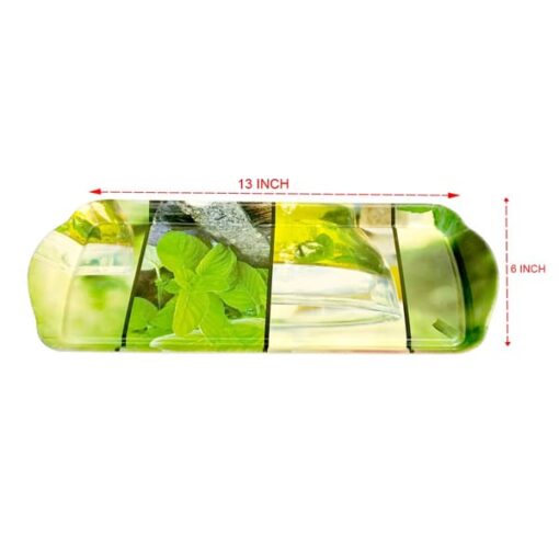 SND Homes 100% Pure Food Grade Melamine Plastic Multipurpose Kitchen Snack & Burger Tray Platter 13 inch X 6 inch Multi Color Set of 4 - Image 2