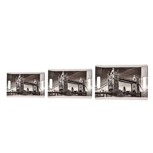 SND Homes Premium Melamine Break Resistant Serving Tray Set Shape-Ocean Modern Designs(Set of 3 - S, M, L) - Image 2