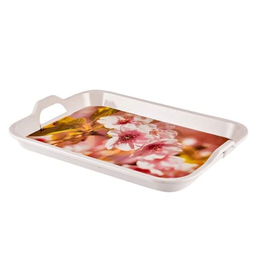 SND Homes Premium Melamine Break Resistant Serving Tray Set Shape-Classic Modern Designs(Set of 2 - M, L) - Image 2