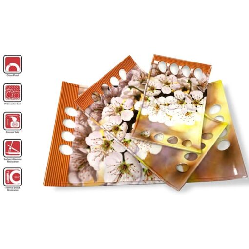 Crystal by SND Melamine Breakfast Serving Trays Set of 3 (Royal series) - Image 5