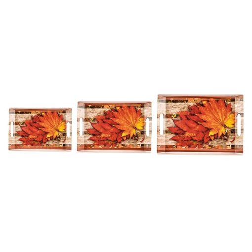 SND Homes Premium Melamine Break Resistant Serving Tray Set Shape-Ocean Modern Designs (Set of 3 - S, m, L) - Image 4