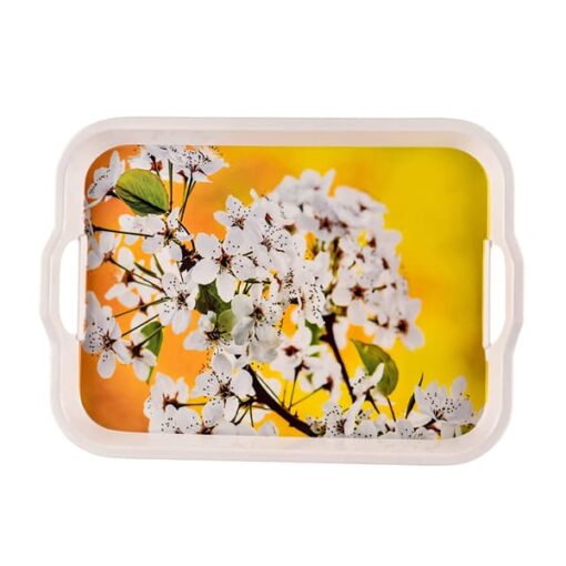 SND Homes Premium Melamine Break Resistant Serving Tray Set Shape-Classic Modern Designs(Set of 2 - M, L)