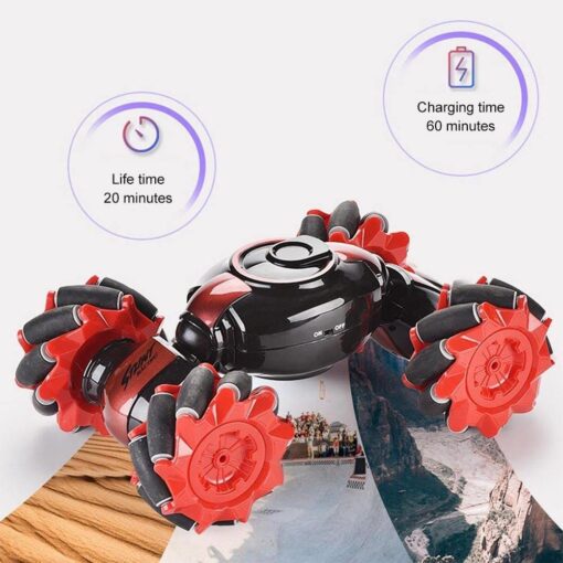 Speed Pioneer RC Car Stunt Remote Control Car Twisting Drift Car 2.4GHz Gesture Sensor Watch Control Toy Cars Off Road Vehicle 360° Flips with Lights Music for Boys Girls Kids - Image 3