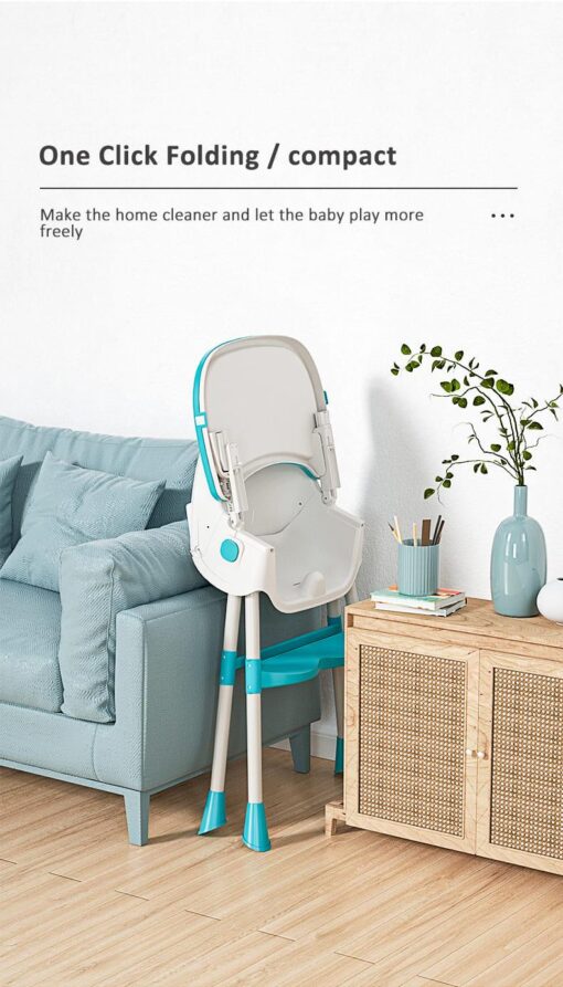 [Refurbished] StarAndDaisy Portable 2-In-1 Table talk High Chair |Convertible |Compact High Chair |Light Weight Portable Highchair (Deep Sea Blue) - Image 11