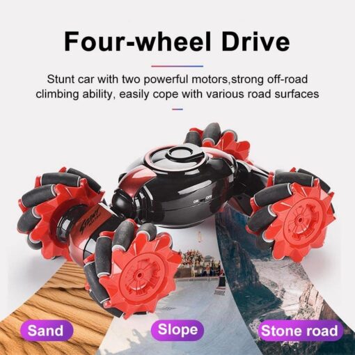 Speed Pioneer RC Car Stunt Remote Control Car Twisting Drift Car 2.4GHz Gesture Sensor Watch Control Toy Cars Off Road Vehicle 360° Flips with Lights Music for Boys Girls Kids - Image 5