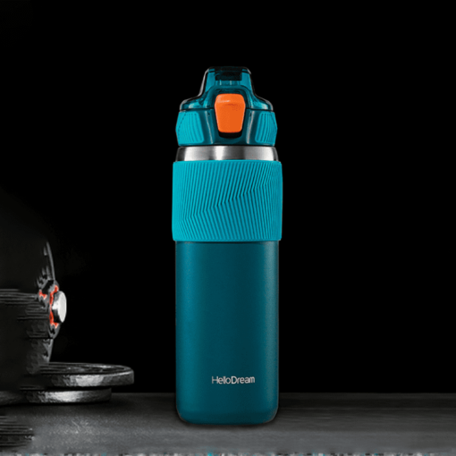 StarAndDaisy HelloDream Series Kids Water Bottle, Non-Toxic Leak Proof Thermoses Stainless Steel BPA Free Insulated Water Flask with Hanging Buckle- 580 ml ( Turquoise)