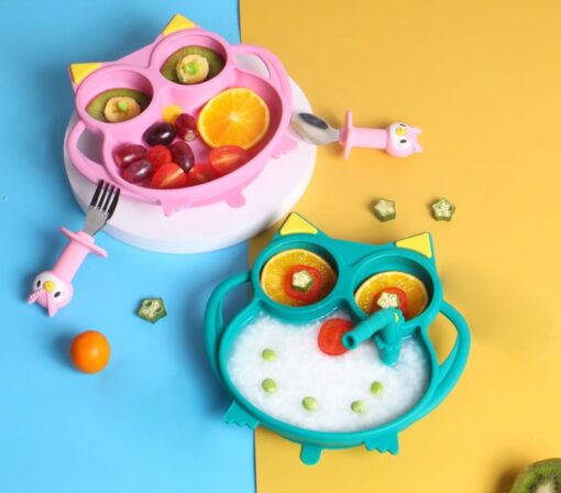 StarAndDaisy Baby Suction Plates, Baby Plates for Toddlers with Straw, Silicone Plates with Suction Divided,  Microwave Dishwasher Safe - Image 13