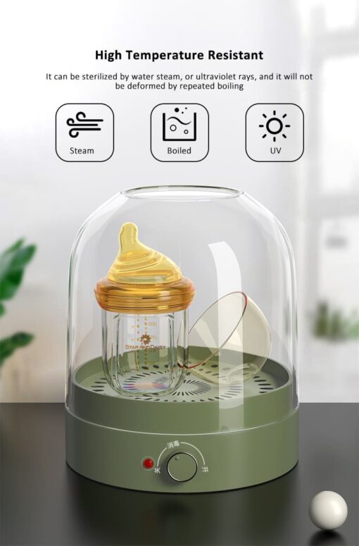 StarAndDaisy Powder Skin Feeding Bottle with With Soft Silicone BPA Free Bottle and Nipple, High-Temperature Resistance, Anti-Flatulence and High Borosilicate Glass, Suitable for 6-12 Months Baby - Image 2