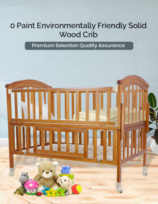 StarAndDaisy Natural Wood Sleeping Wooden Cot, Bed , Cribs for Baby and Kids - Image 3
