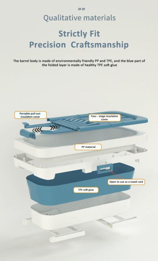 [Refurbished] StarAndDaisy Best Folding Bathtub for Kids Children and Adult Mega size Multi Functional Jumbo Bathtub(Blue | ‎1.15 meter) - Image 5