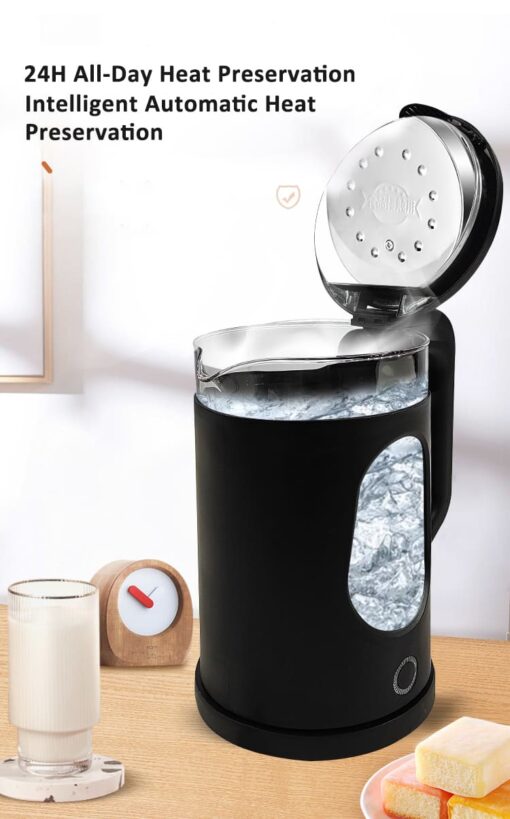 StarAndDaisy Borosilicate Glass Electric Kettle, 1.8 liters for tea and Hot water | Auto Shut-Off | Cordless (Black) - Image 4