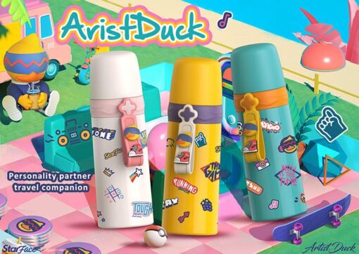 Yellow Pink Green Water Bottle set of 3