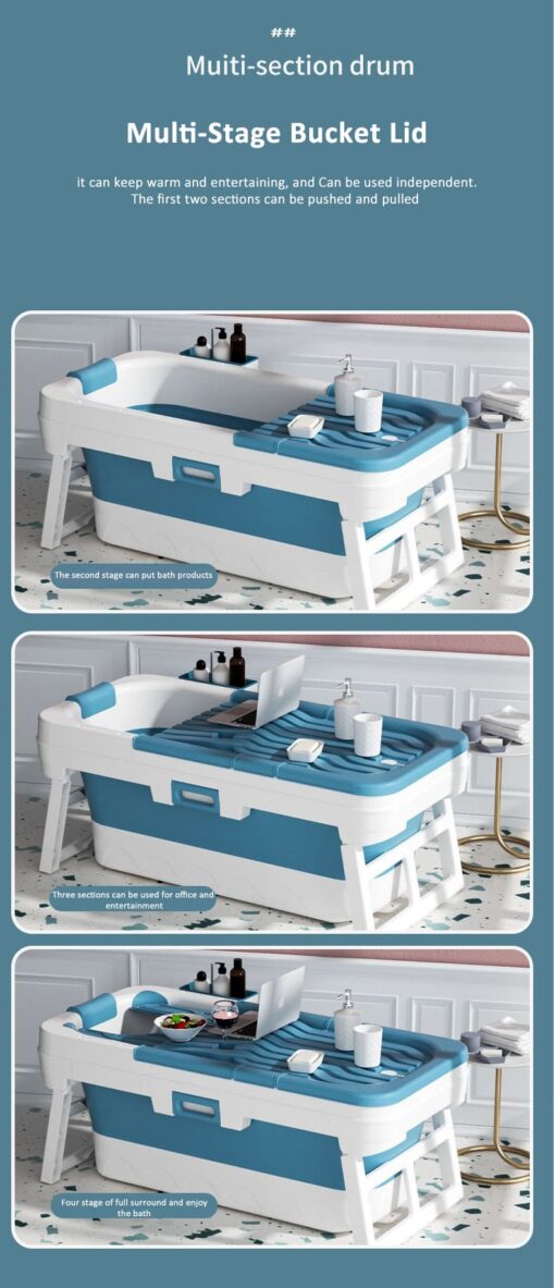 [Refurbished] StarAndDaisy Best Folding Bathtub for Kids Children and Adult Mega size Multi Functional Jumbo Bathtub(Blue | ‎1.15 meter) - Image 9