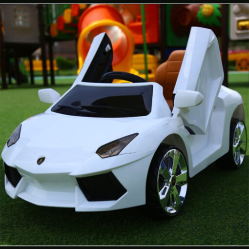 StarAndDaisy Battery Operated Car On Ride With Vertical Opening Doors Remote Control & Music - white - 6188