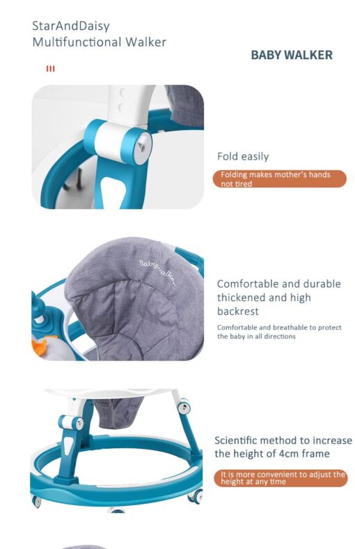 [Refurbished] StarAndDaisy multifunctional intelligent early education baby walker with Toy tray (Red) - Image 18