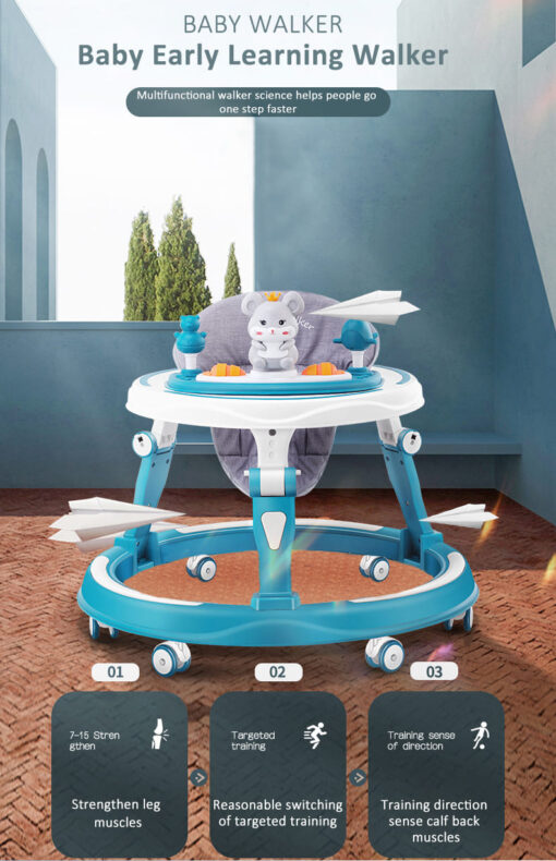 [Refurbished] StarAndDaisy multifunctional intelligent early education baby walker with Toy tray (Red) - Image 9