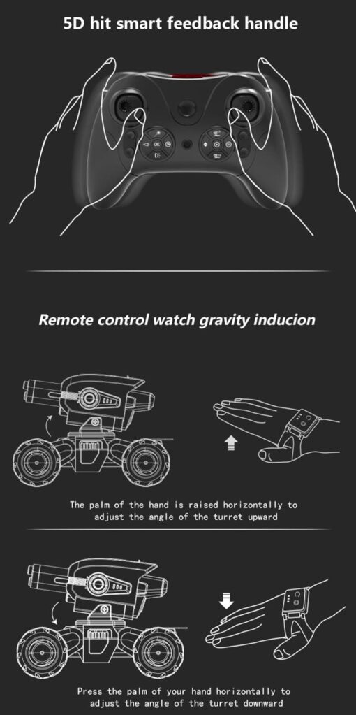 Double mode Stunt Car controller Water bullet tank 360 degree rotation remote controlle car and gesture control car - Image 18