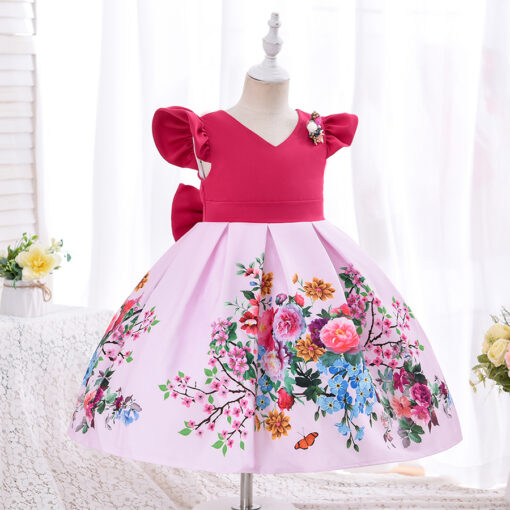 StarAndDaisy Girls Party Dresses Premium Serires (pink red| SA01) - Image 2