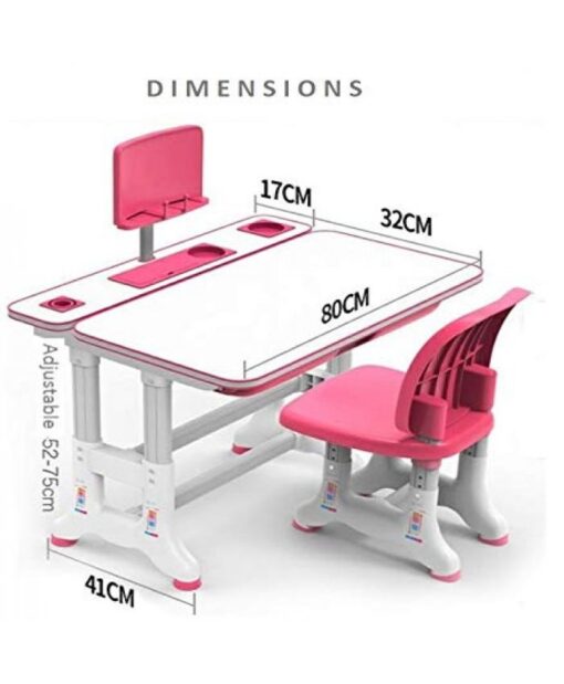 StarAndDaisy Smart Upgraded Kids Study Table & Chair for Children/ Student With Book Holder (Pink) - Image 2