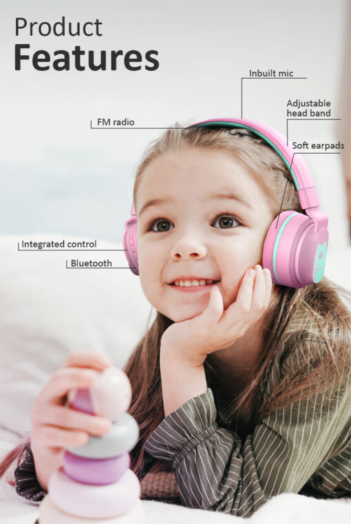 StarAndDaisy FingerTime Unique Hands Free 3.5mm Jack/Two port wired  kids bluetooth headphone (Blue) - Image 5