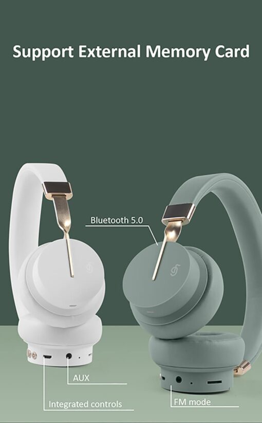 StarAndDaisy Denver High Quality Wireless Bluetooth Noise Cancelling Stereo Headset Comfortable Over-ear Headphone (Elegant white) - Image 8