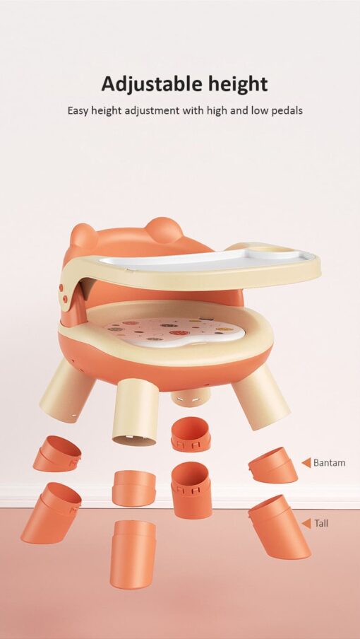 StarAndDaisy 2 in 1 Feeding Chair & Booster Seat with Detachable Dining Food Tray - 3 Point Safety Harness (Pink) - Image 12