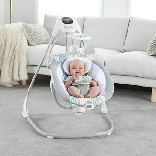 StarAndDaisy International Baby Rockers Swings Series with Swing functionality for Infants, Soothing Cradle Swing Comfort Electric Baby Chair with Toys Music, Soft Fabric Material With Light & Rotatable Toys with Two Ways Swing (upto 24 month babys) - Image 2