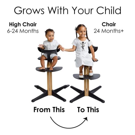 StarAndDaisy Premium Natural Oak Wood Baby High Feeding Chair for Kids – Modern Scandinavian Design with a Strong Wooden Stem, Baby through Teenager and Beyond with Seamless Adjustability, Award Winning Highchair [white] - Image 3