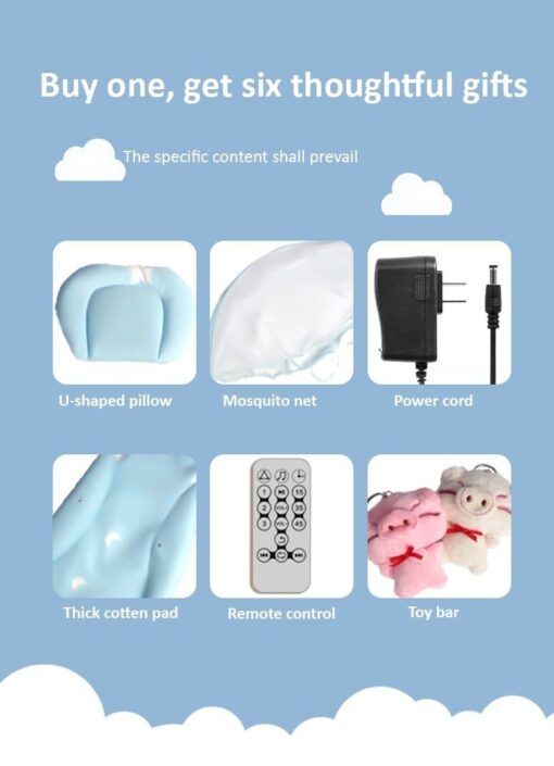 StarAndDaisy Nestling Smart & Portable Baby Cradle Crib with automatic swing, remote and Bluetooth (BLUE) - Image 2