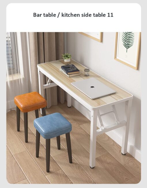 SND Homes Foldable Solid Wood Office Table and Workstations /Computer Table/Work Desk for Kids/Adults - No Assembly Required (120 X 60 Molded Black) - Image 4