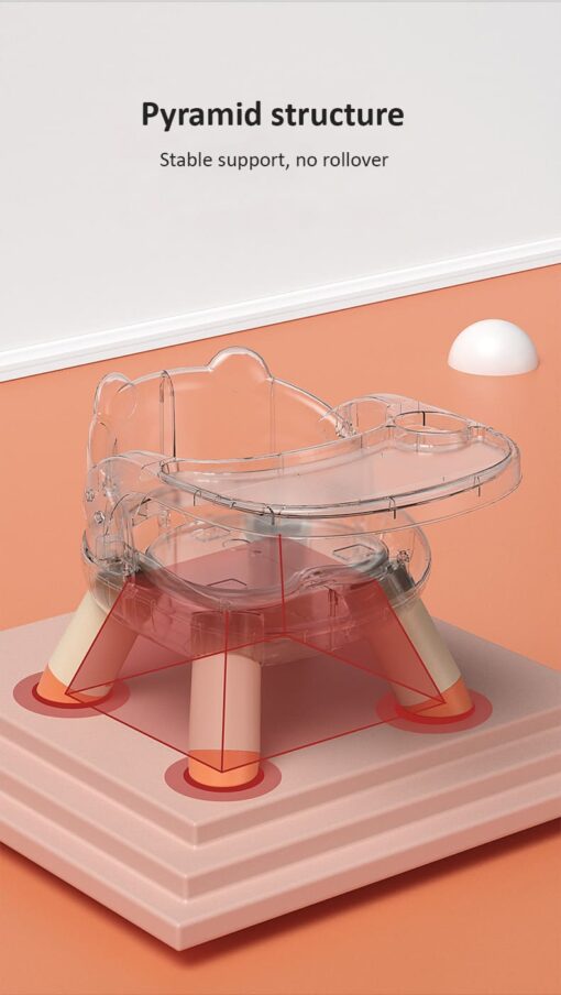 StarAndDaisy 2 in 1 Feeding Chair & Booster Seat with Detachable Dining Food Tray - 3 Point Safety Harness (Pink) - Image 2