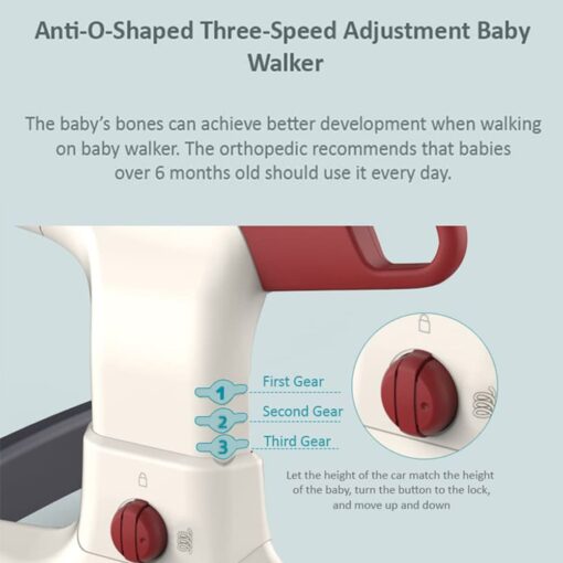StarAndDaisy Colossal Ultra-Premium Baby walker for newborn / musical toy tray for newborn babies, Anti-O-Shaped Leg, Anti-Fall wide support frame and Adjustable height - Image 7