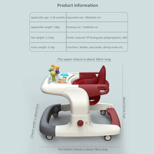 StarAndDaisy Colossal Ultra-Premium Baby walker for newborn / musical toy tray for newborn babies, Anti-O-Shaped Leg, Anti-Fall wide support frame and Adjustable height - Image 8