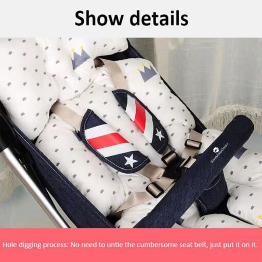 StarAndDaisy Baby Stroller Cushion All Seasons Pure Cotton Cushion Outdoor Travel Picnic Cushion (Horse Print) - Image 2