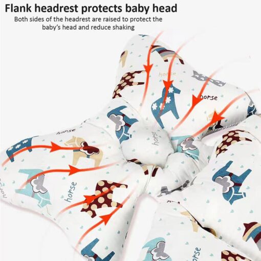 StarAndDaisy Baby Stroller Cushion All Seasons Pure Cotton Cushion Outdoor Travel Picnic Cushion (Horse Print) - Image 4