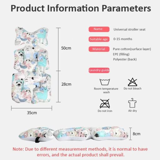 StarAndDaisy Baby Stroller Cushion All Seasons Pure Cotton Cushion Outdoor Travel Picnic Cushion (Horse Print) - Image 7