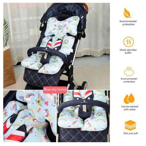 StarAndDaisy Baby Stroller Cushion All Seasons Pure Cotton Cushion Outdoor Travel Picnic Cushion (Horse Print) - Image 8