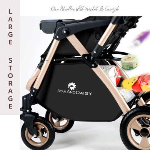 [Pre-Order] StarAndDaisy Ultra Baby Stroller Pram & Buggy, Pushchair Reversible Handle with Anti-Shock Rubber Wheels (Blue) [Delivery Starts on: 30/Oct/2024] - Image 5