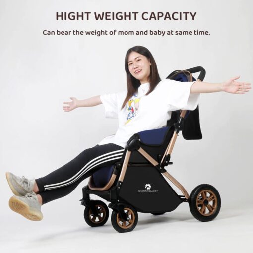 [Pre-Order] StarAndDaisy Ultra Baby Stroller Pram & Buggy, Pushchair Reversible Handle with Anti-Shock Rubber Wheels (Blue) [Delivery Starts on: 30/Oct/2024] - Image 7