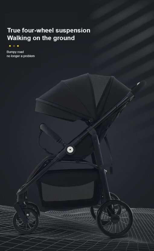 Refurbished] StarAndDaisy Premium Ultra-max Baby Stroller with Five-point Seat Belt & Anti-Shock Absorbers (Grey) - Image 2