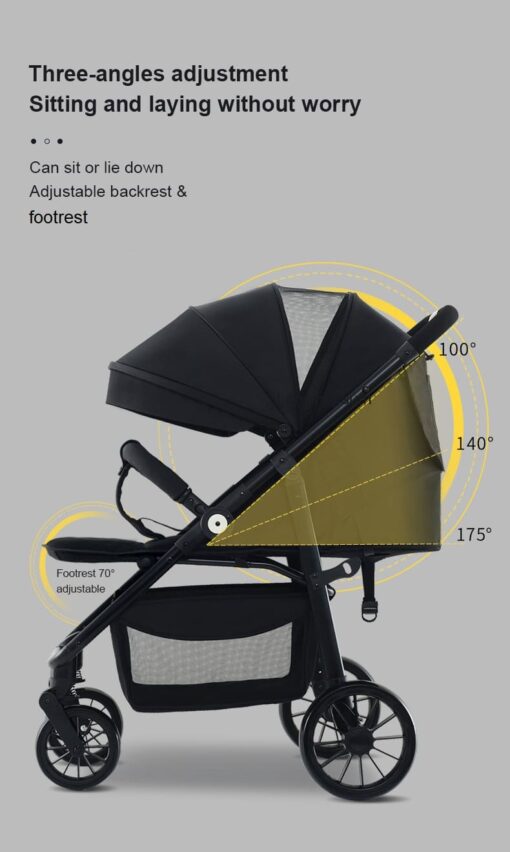 Refurbished] StarAndDaisy Premium Ultra-max Baby Stroller with Five-point Seat Belt & Anti-Shock Absorbers (Grey) - Image 6