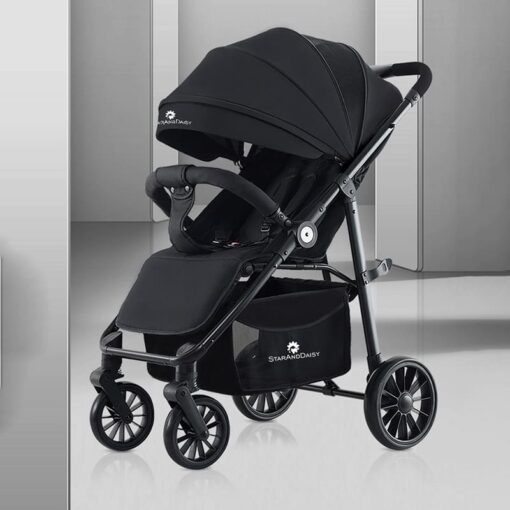 Refurbished] StarAndDaisy Premium Ultra-max Baby Stroller with Five-point Seat Belt & Anti-Shock Absorbers (Grey)